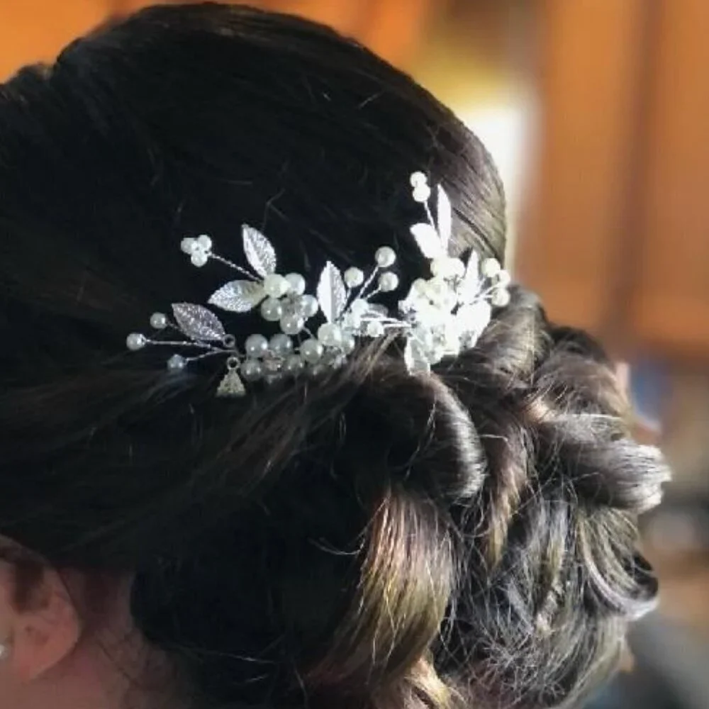 Elegant Silver and pearl-style hair pins - very pretty!